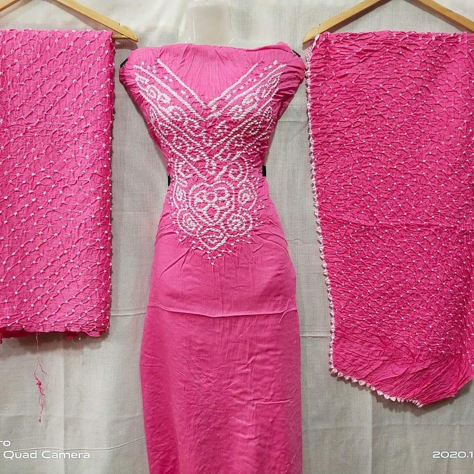 Best Quality Pink Cotton Satin Dress Material Supplier