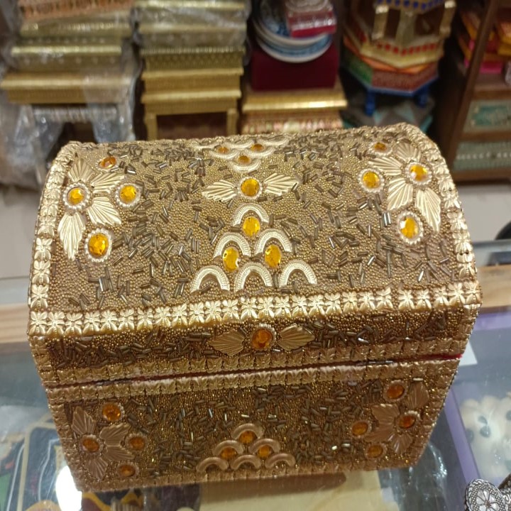 Premium Quality Pure Golden Handicraft Jewellery Box
