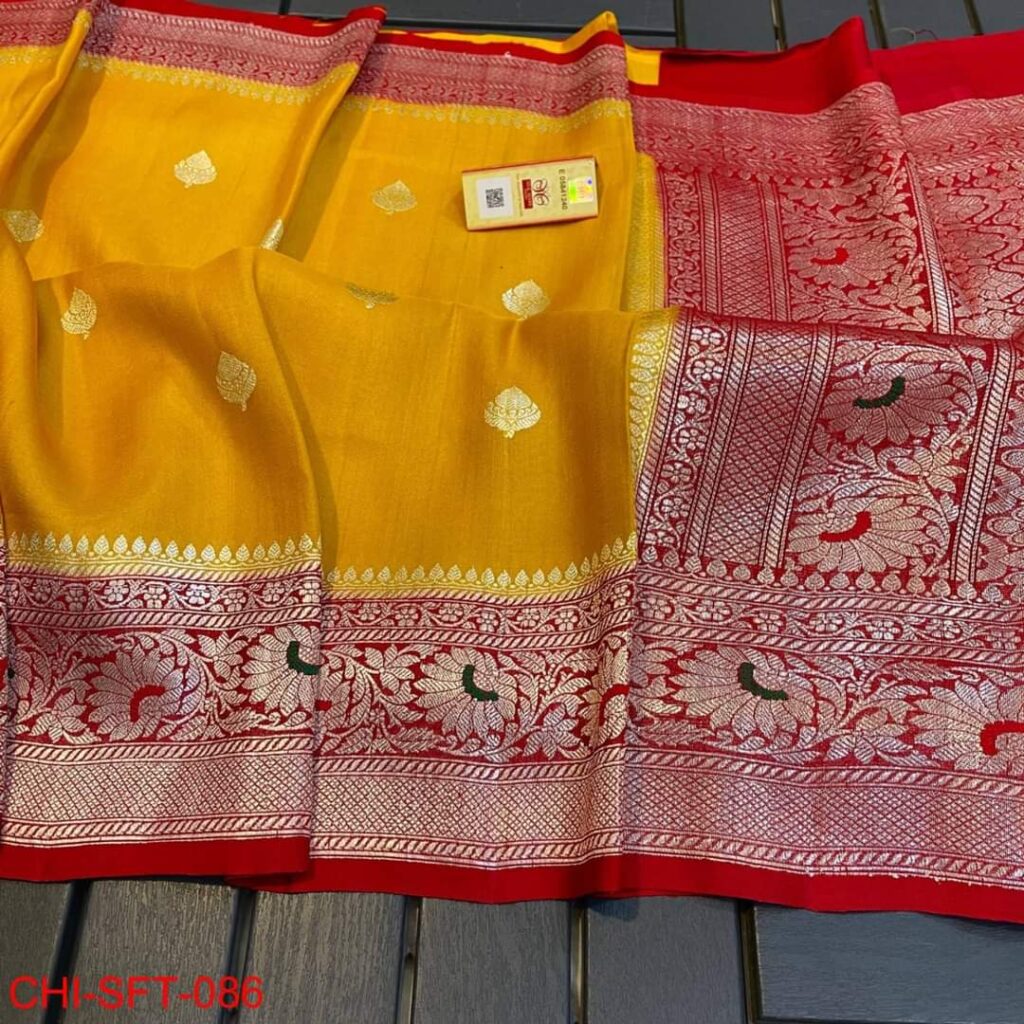 Red Fancy Banarasi Handloom Designer Saree Manufacturer