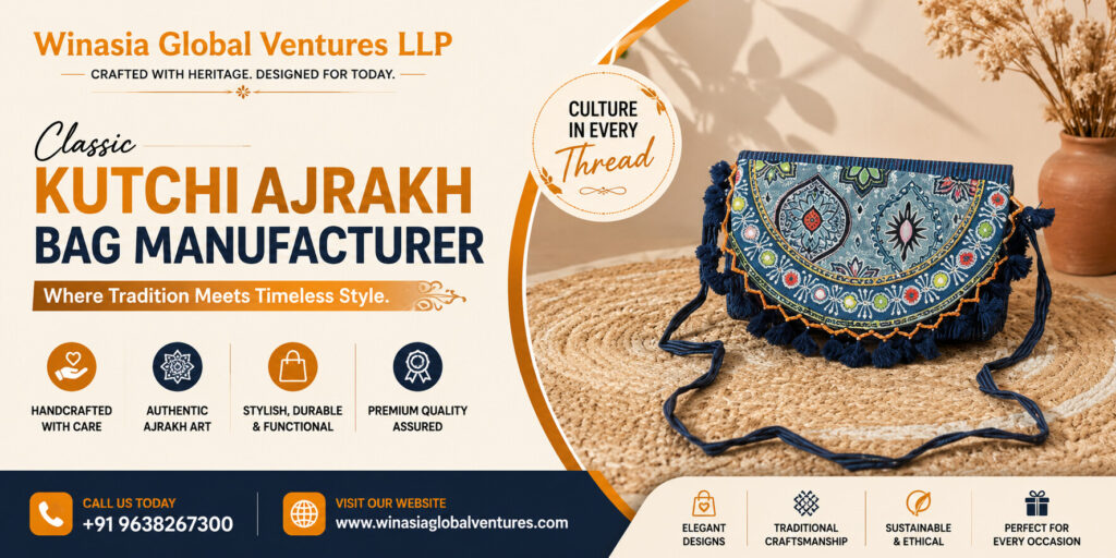 Classic Kutchi Ajrakh Bag Manufacturer
